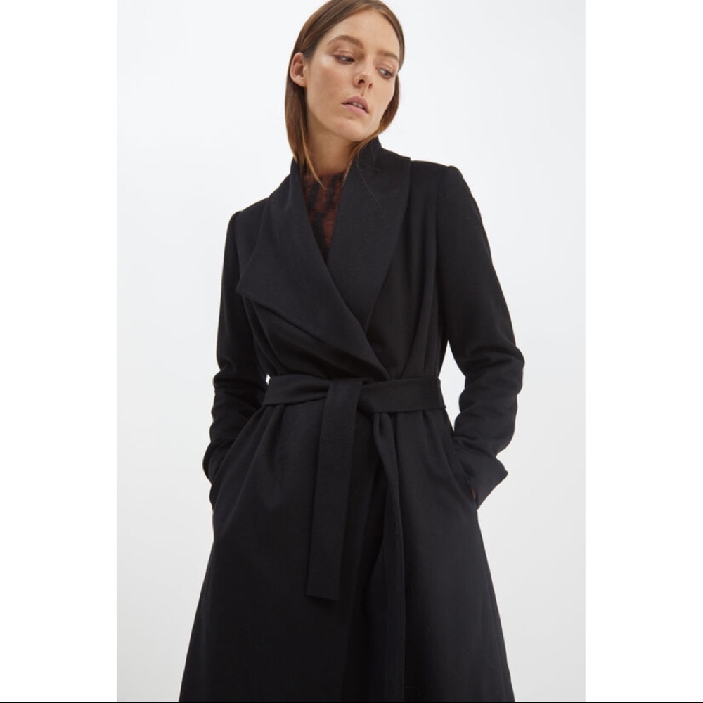 Black wool blend coat